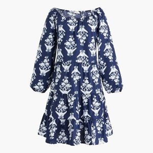 J Crew Floral Cotton Poplin Raglan Tiered Dress Size XXS